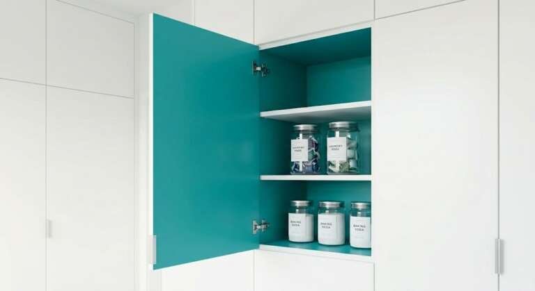 Laundry Room Cabinets to Hide Clutter